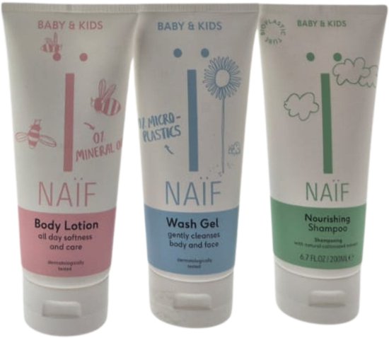 Naif Baby & Kids Cadeauset met verzorgingsproducten – Luxe Verzorgingsset | Wellness Giftbox | Verwen Cadeaupakket voor Baby's van Naïf