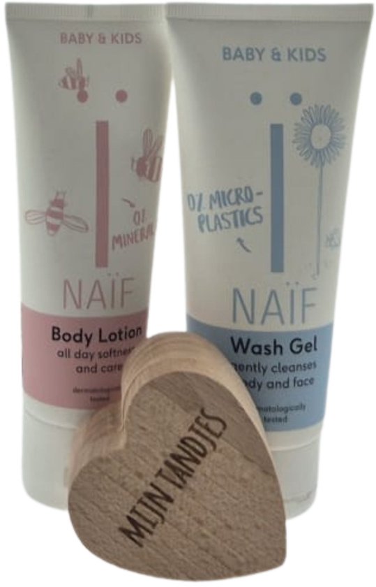 Naif Baby Verzorging Kraamcadeau & Bewaardoosje voor tanden - Luxe Verzorgingsset - Wellness Giftbox - Verwen Cadeaupakket voor Baby's van Merkloos