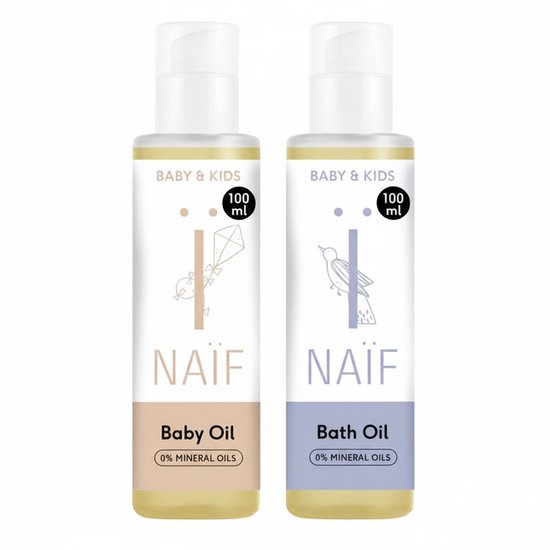 Naïf - Badolie & Babyolie Voordeelset - Baby & Kids - 2 x 100ml van Naïf