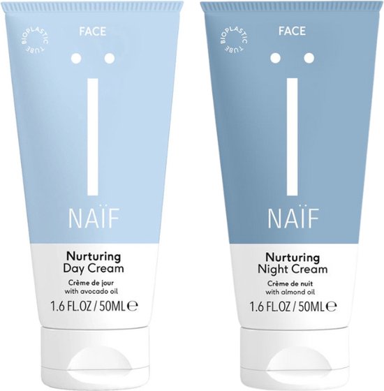 Naif Cadeauset Face Compleet - Naif Hydrate Dagcreme 50ml Nurturing - Naif Hydrate Nachtcreme 50ml Nurturing van Naïf