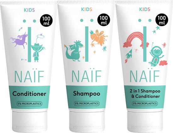 Naïf - Haarroutine Voordeelset - Shampoo & Conditioner & Shampoo 2-1 - Kinderen - met Natuurlijke Ingrediënten - 3x100ml van Merkloos