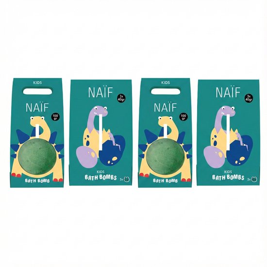Naif Kids - Bruisballen - Voordeelset - 2 x single pack 100 gr & 2 x multi pack 40 gr van Merkloos