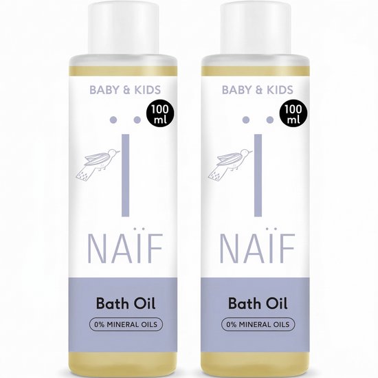 Naïf - Milde Badolie Voordeelset - Baby's & Kinderen - met Natuurlijke Ingrediënten - 2x100ml van Merkloos