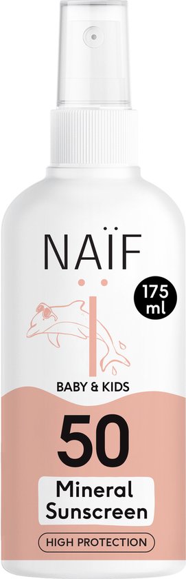 Naïf - Minerale Zonnebrand spray - Baby's & Kinderen - SPF50 - 175ml van Merkloos