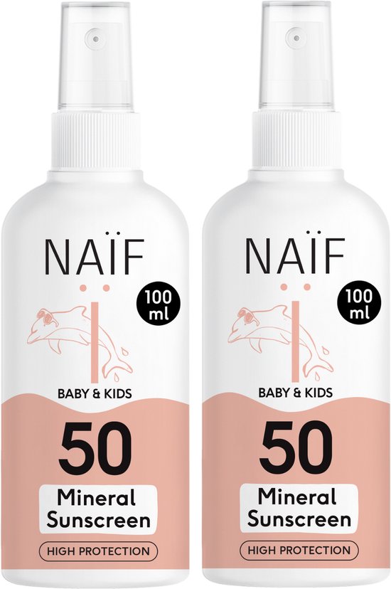 Naïf - Minerale Zonnebrand spray Voordeelset - Baby's & Kinderen - SPF50 - 2x100ml van Naïf