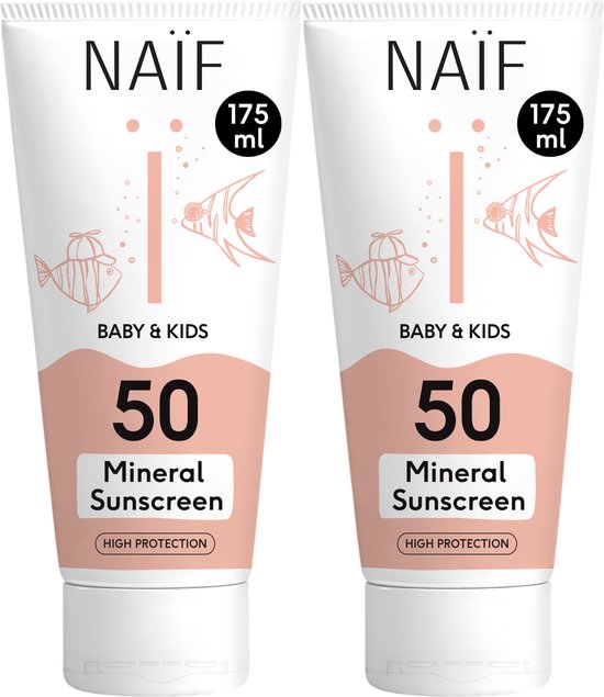 Naïf - Minerale Zonnebrandcrème Voordeelset - Baby's & Kinderen - SPF50 - 2x175ml van Naïf