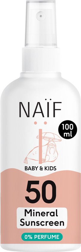 Naïf - Minerale Zonnebrandspray - Baby's & Kinderen - 0% parfum - SPF50 - 100ml van Naïf