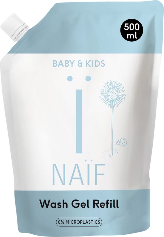 Naïf - Reinigende Wasgel - Navulverpakking - Baby's & Kinderen - met Natuurlijke Ingrediënten - 500ml van Naïf
