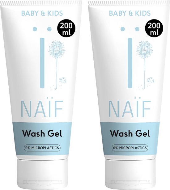 Naïf - Reinigende Wasgel Voordeelset - 2x 200ml - Baby's & Kinderen - met Natuurlijke Ingrediënten van Naïf