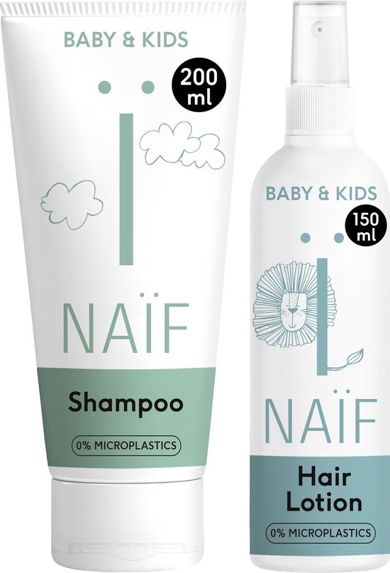 Naïf - Shampoo & Haarlotion Voordeelset - 2 Babyverzorging producten - Baby's & Kinderen - met Natuurlijke Ingrediënten van Naïf