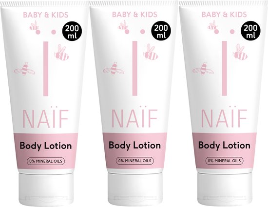 Naïf - Verzachtende Bodylotion Voordeelset - Baby's & Kinderen - met Natuurlijke Ingrediënten - 3x200ml van Naïf