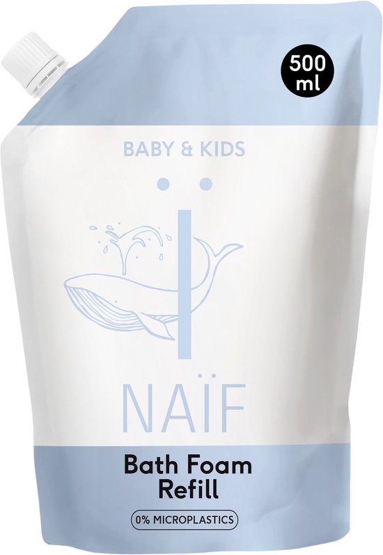 Naïf - Verzorgende Badschuim - Navulverpakking/Refill - Baby's & Kinderen - met Natuurlijke Ingrediënten - 500ml van Naïf