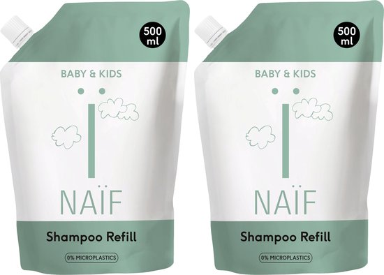 Naïf - Verzorgende Shampoo Voordeelset – Refill - Baby's & Kinderen - met Natuurlijke Ingrediënten - 2x500ml van Naïf