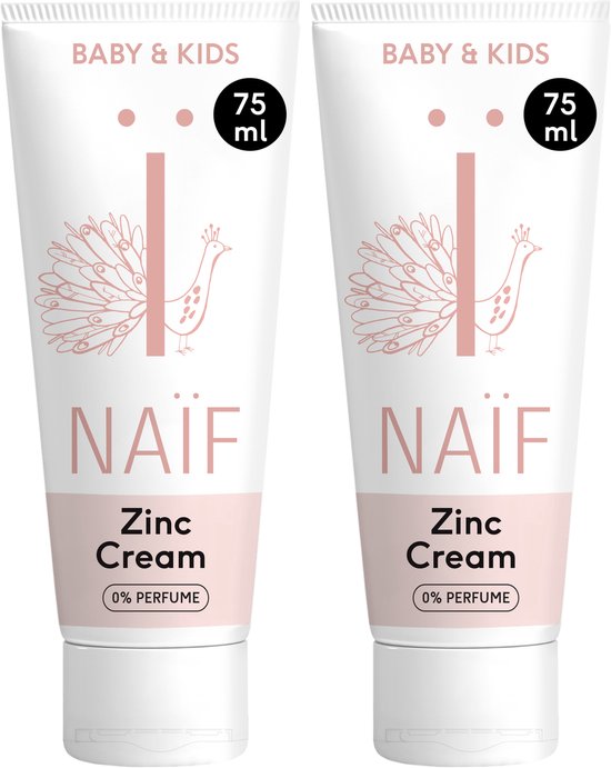 Naïf - Zink Crème Voordeelset - helpt bij luieruitslag - Baby's & Kinderen - 0% Parfum - met ingrediënten van natuurlijke oorsprong - 2x75ml van Merkloos