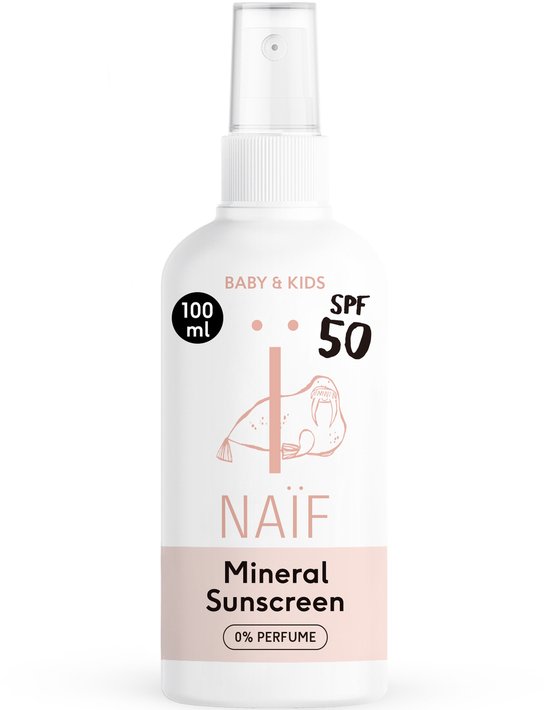 Naïf - Zonnebrand Spray - Baby's & Kinderen - SPF50 - 0% Parfum - met Natuurlijke Ingrediënten - 100ml van Naïf
