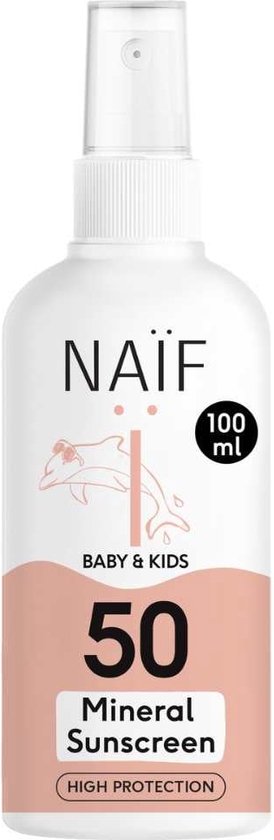 Naïf - Zonnebrand Spray - Baby's & Kinderen - SPF50 - met Natuurlijke Ingrediënten - 100ml van Merkloos