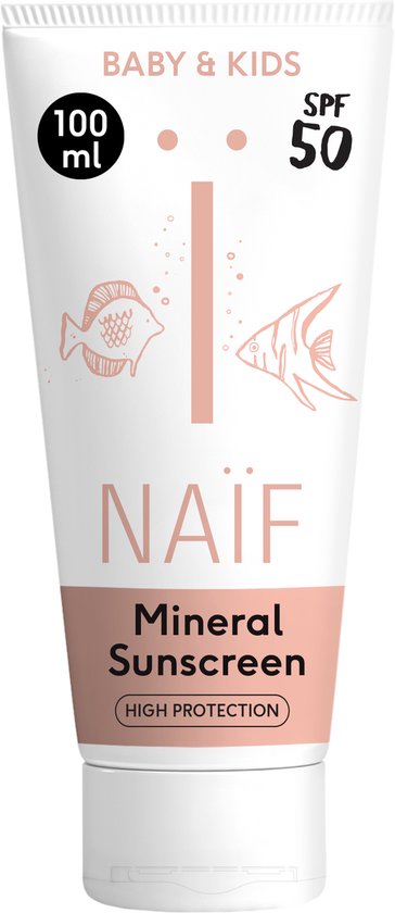 Naïf - Zonnebrandcrème - Baby's & Kinderen - SPF50 - met Natuurlijke Ingrediënten - 100ml van Naïf