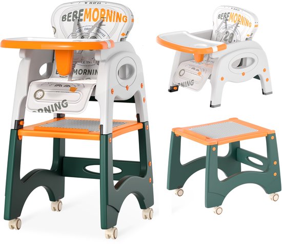 NAIZY Kinderstoel Baby Kinderstoel 6 in 1 Tafelstoel Peuterstoel Bureau Verstelbare Rugleuning en 5-punts Veiligheidsgordel Mobiele Kinderstoel Baby Kinderstoel Vanaf 6 Maanden van Merkloos