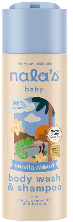 Nala's Baby Body Wash & Shampoo Vanilla Cloud 200 ML van Merkloos