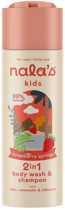 Nala's Kids 2in1 Body Wash & Shampoo Strawberry Springs, 200ml van Merkloos