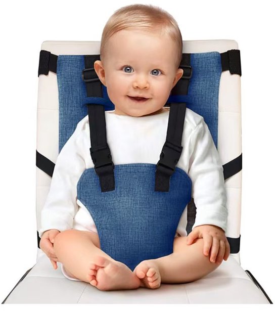 Namajunas - Kinderstoel Tuigje - Veiligheidstuigje Kinderstoel - Tuigje Kind - Verstelbaar Baby - Baby Travel Essential Harness Seat - Draagbare kinderstoel voor baby - reizen Baby Essentials - Blauw van Merkloos