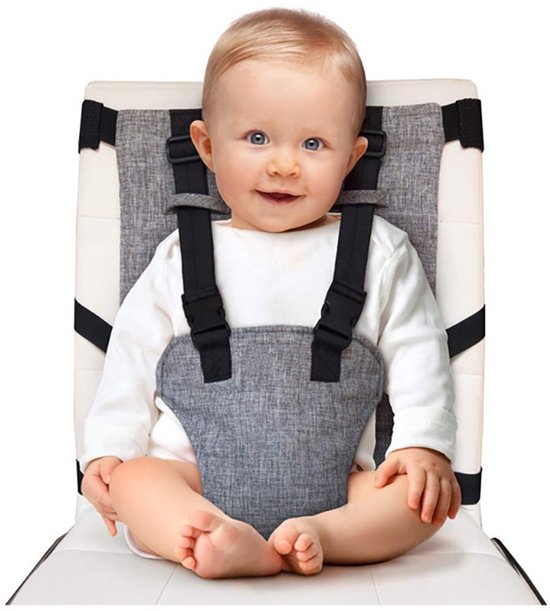 Namajunas - Kinderstoel Tuigje - Veiligheidstuigje Kinderstoel - Tuigje Kind - Verstelbaar Baby - Baby Travel Essential Harness Seat - Draagbare kinderstoel voor baby - reizen Baby Essentials - Grijs van Merkloos