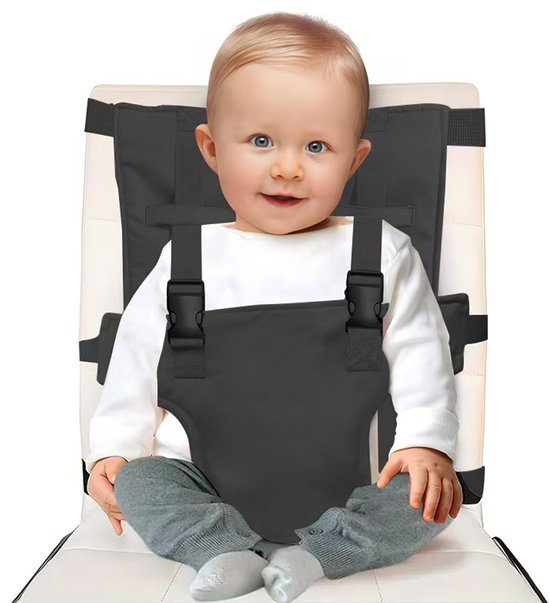 Namajunas - Kinderstoel Tuigje - Veiligheidstuigje Kinderstoel - Tuigje Kind - Verstelbaar Baby - Baby Travel Essential Harness Seat - Draagbare kinderstoel voor baby - reizen Baby Essentials - Zwart van Merkloos