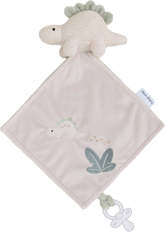 Name Baby's Only Baby Dino Knuffeldoekje Animals - Speendoekje voor jongens en meisjes - Speenknuffel - Fopspeendoekje - Laurel Green/Warm Linen van Merkloos
