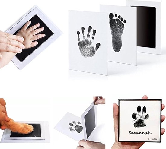 Narimano® Babyverzorging Niet-Giftige - Baby Handafootprint Opdruk Kit Baby Souvenirs Pasgeboren Voetafdruk Inktkussen Baby - Tand Mini Box Geschenken van Narimano
