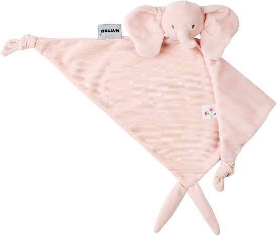 Nattou FanFan Baby Knuffeldoekje - 65 x 40 cm - Doudou Olifant - Baby Cadeau - Roze van N\A