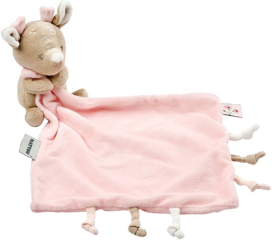 Nattou FanFan Baby Knuffeldoekje met Knuffel - 27 x 27 cm - Doudou hertje - Baby Cadeau - Beige van N\A