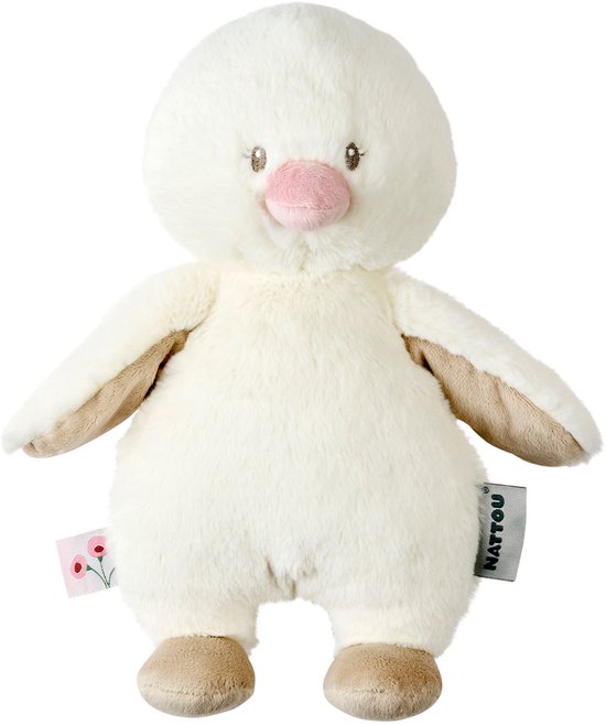 Nattou FanFan Knuffel Eendje - 30 cm - zachte baby knuffel - Baby cadeau - Gebroken Wit van Nattou