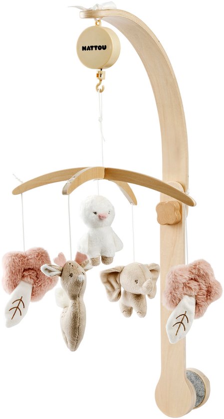 Nattou FanFan Muziekmobiel Baby - Houten Boxmobiel - Baby Cadeau