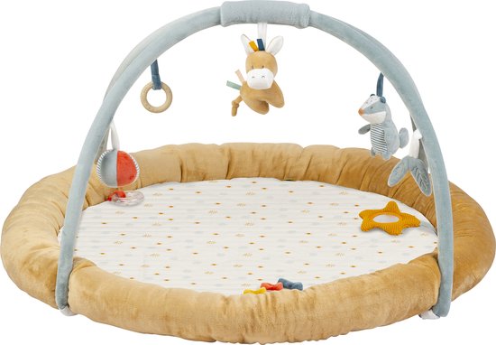 Nattou Felix & Leo - Speeltapijt Speelkleed Speelmat met Bogen - 90 cm - Donker warm beige van N/A