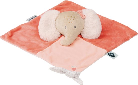 Nattou FLO, ERNEST & OLI Knuffeldoekje - Olifant - 40 cm - Roze van Nattou