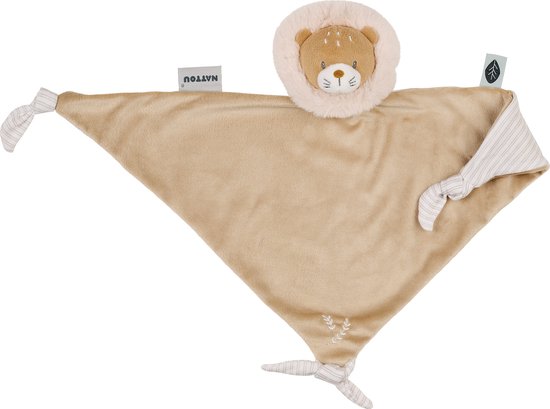 Nattou FLO, ERNEST & OLI Maxi Knuffeldoekje - Leeuw - 62 cm - Bruin van Nattou