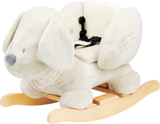 Nattou Hond Charlie - Schommelpaard - Hobbelpaard - Vanille - 60 x 45 cm van Nattou