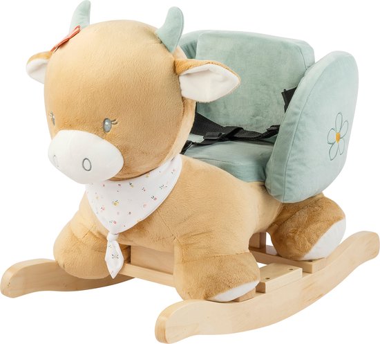 Nattou Koe Mila - Schommelpaard - Hobbelpaard - 60x30x45 cm - Donker Warm Beige van N/A