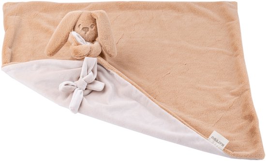 Nattou Lapidou Baby Dekentje met Knuffel - 50 x 50 cm - Doudou Konijn - Baby Cadeau - Warm Beige van Merkloos