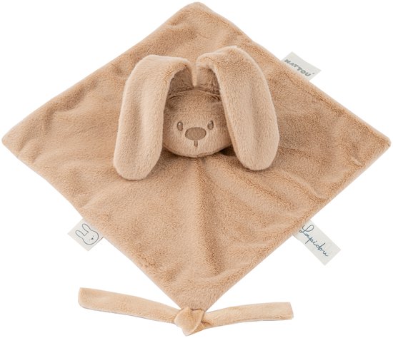 Nattou Lapidou Baby Knuffeldoekje - 27 x 27 cm - Doudou Konijn - Baby Cadeau - Warm Beige van Merkloos