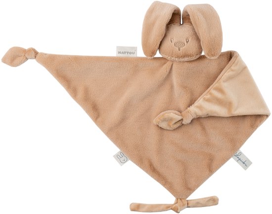 Nattou Lapidou Baby Knuffeldoekje - 65 x 40 cm - Doudou Konijn - Baby Cadeau - Warm Beige van Merkloos