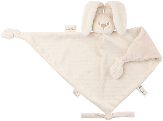 Nattou Lapidou Baby Knuffeldoekje - 65 x 40 cm - Doudou Konijn - Baby Cadeau - Zandkleur van Merkloos
