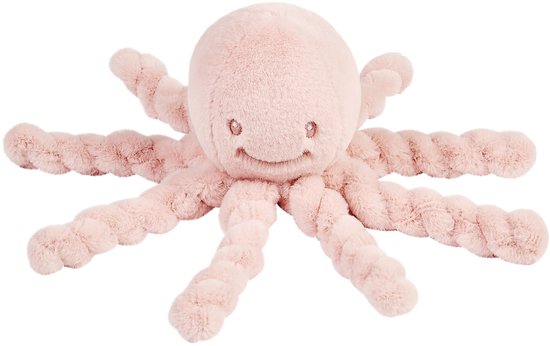 Nattou Lapidou Doudou Knuffel Octopus - 22 cm - Poederroze