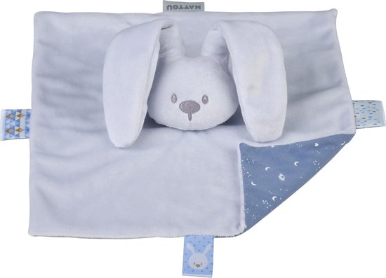 Nattou LAPIDOU Knuffeldoekje Doudou - Konijn - 27 cm - Pastelblauw van N/A