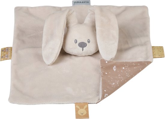Nattou LAPIDOU Knuffeldoekje Doudou - Konijn - 27 cm - Zand van Merkloos
