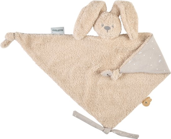Nattou LAPIDOU Maxi Knuffeldoekje Doudou - Konijn - 65 cm - Teddy Zand van N/A