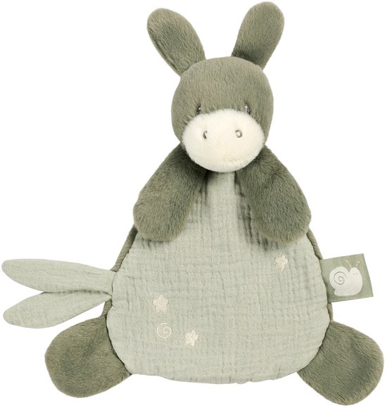 Nattou LouLou Baby Knuffeldoekje - Doudou Ezel - Baby Cadeau - 25 cm - Lindegroen