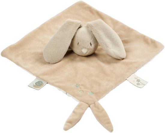 Nattou LouLou Baby Knuffeldoekje - Doudou Konijn - Baby Cadeau - 28 x 28 cm - Karamel