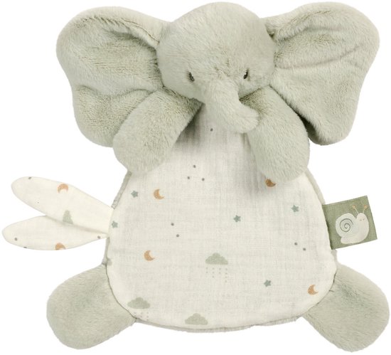 Nattou LouLou Baby Knuffeldoekje - Doudou Olifant - Baby Cadeau - 25 cm - Lindegroen en Ecru
