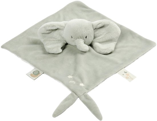 Nattou LouLou Baby Knuffeldoekje - Doudou Olifant - Baby Cadeau - 28 x 28 cm - Lindegroen